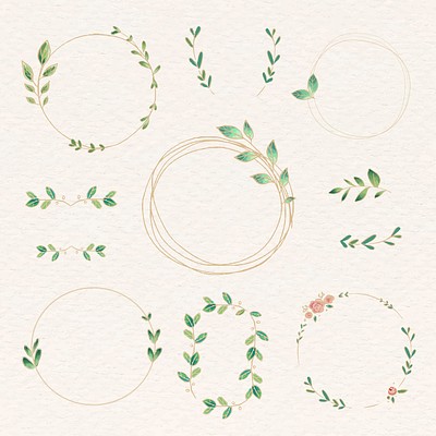 Doodle floral wreath vector collection | Premium Vector - rawpixel