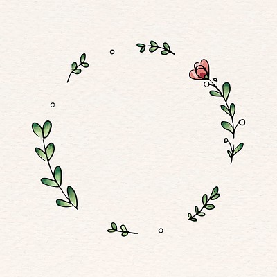 Doodle round floral wreath frame | Premium Vector - rawpixel