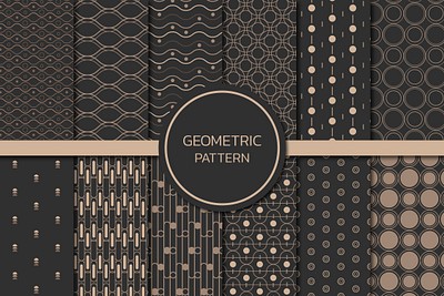 Seamless geometric pattern vector set | Premium Vector - rawpixel