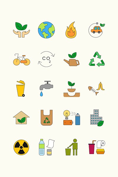 Environment icon design elements vector | Premium Vector - rawpixel