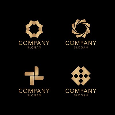 Golden company logo collection vector | Premium Vector - rawpixel
