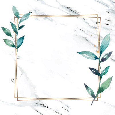 Leafy golden square frame vector | Premium Vector - rawpixel