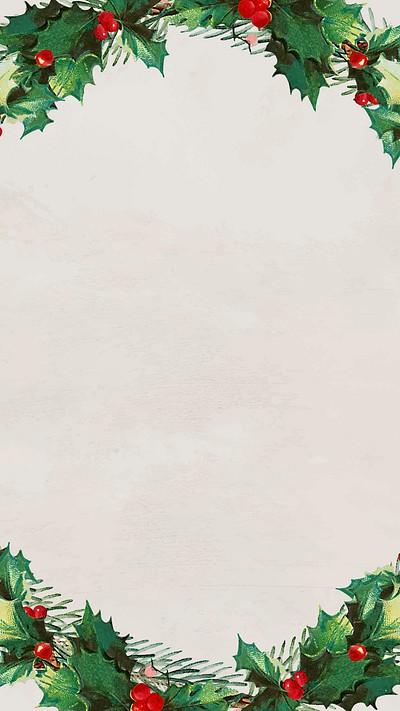 Christmas wreath mobile phone wallpaper | Premium Vector - rawpixel