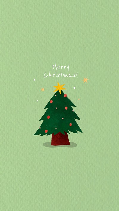 Christmas tree doodle background vector | Premium Vector - rawpixel