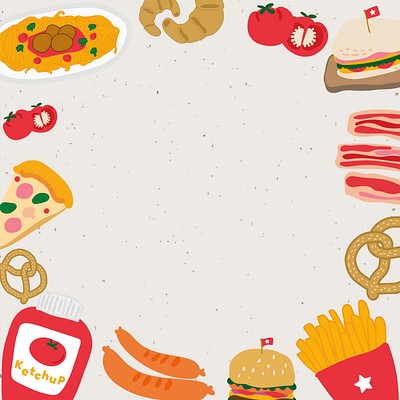 Food doodle frame design element | Free PNG - rawpixel