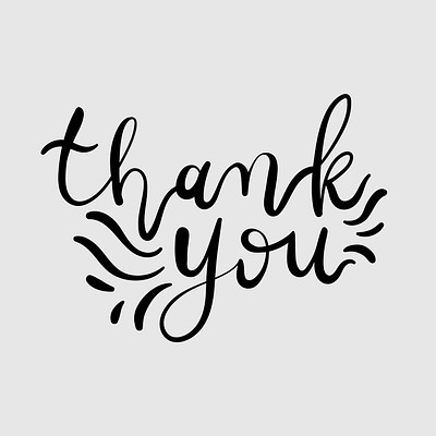 Black thank you calligraphy text | Free Photo - rawpixel