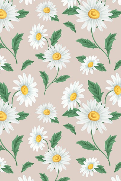 White daisy flower seamless patterned | Premium Vector - rawpixel