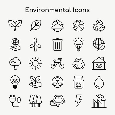 Environmental icons vector business simple | Premium Vector - rawpixel