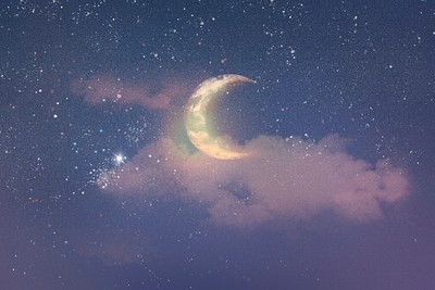 beautiful night sky moon and stars