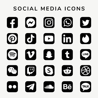 Social media icons vector set | Premium Vector - rawpixel