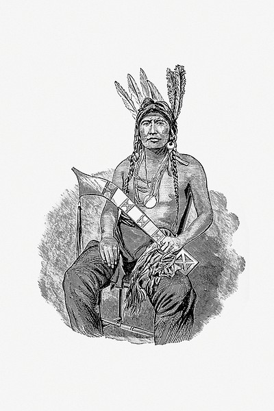 native american indian man drawing