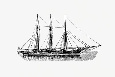 Premium Vector  Vintage sailing ship drawing.