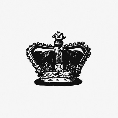 Vintage Victorian style crown.Original from the British Library. Digitally enhanced by rawpixel.