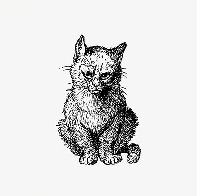 Vintage Victorian style cat engraving. | Free Photo Illustration - rawpixel