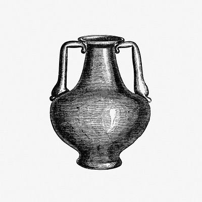 Vintage European style vase illustration engraving