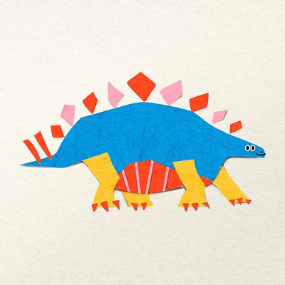 Paper craft dinosaur, stegosaurus clipart | PSD - rawpixel