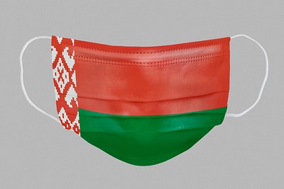 Belarus flag pattern on a face mask mockup