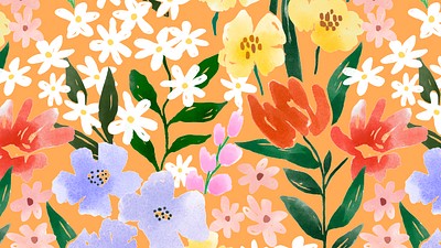 painted floral desktop wallpaper