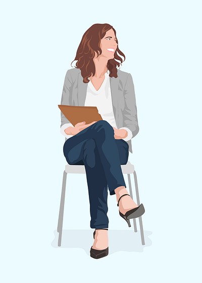 Career woman collage element, vector illustration