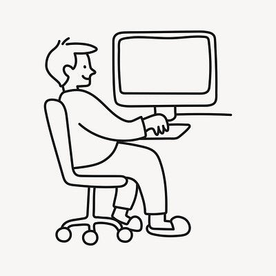 Desktop Computer Drawing Stock Illustration - Download Image Now - Computer  Mouse, Black And White, Black Color - iStock