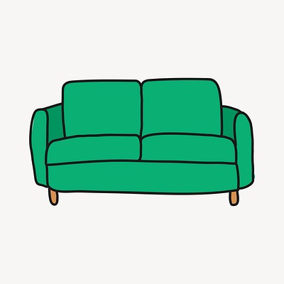 Green sofa clipart, furniture illustration | Premium PSD - rawpixel