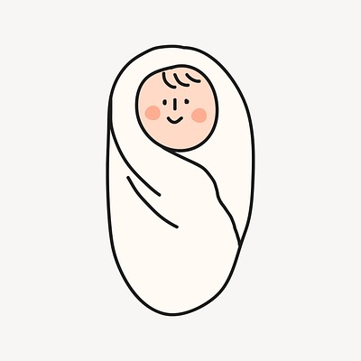 how to draw a baby wrapped in a blanket step by step