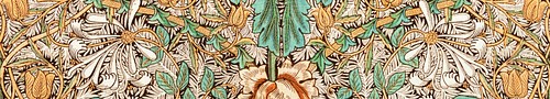 <a href="https://www.rawpixel.com/search/william%20morris?sort=curated&amp;page=1">William Morris</a>&#39;s Honeysuckle (1876) famous pattern. Original from The Smithsonian Institution. Digitally enhanced by rawpixel.