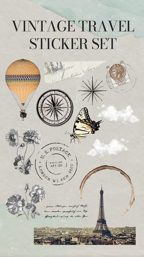 Vintage travel collage, editable remix | Premium Editable Design - rawpixel