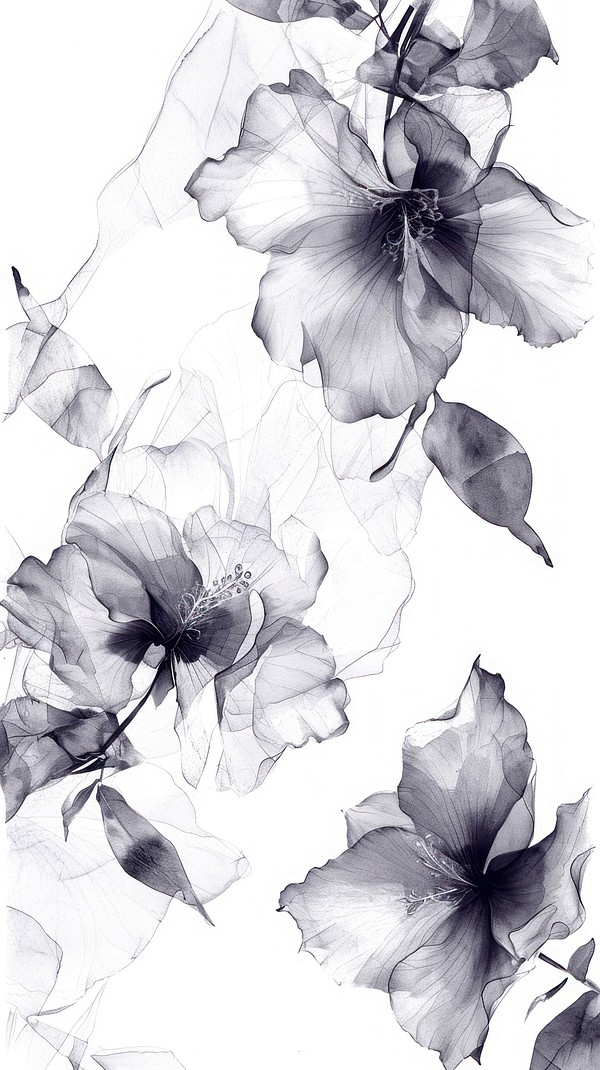 Tropical flowers backgrounds drawing sketch. | Free Photo Illustration ...