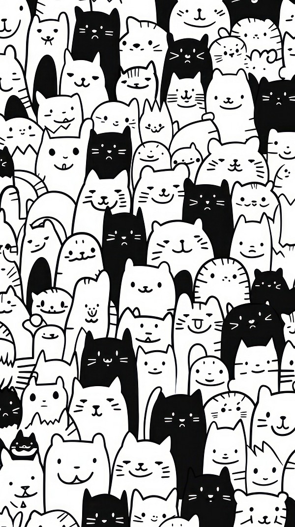 Cats doodle vector drawing mammal | Premium Photo Illustration - rawpixel