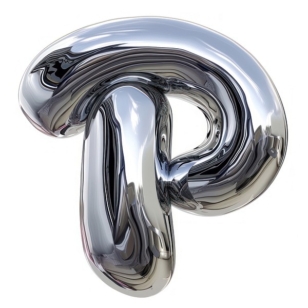 Alphabet P letter silver curve | Premium Photo Illustration - rawpixel