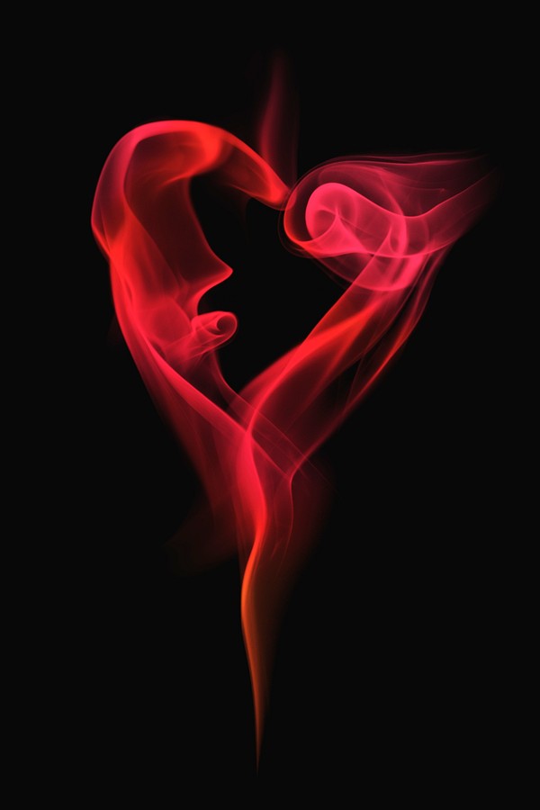 Smoke heart iphone wallpaper, red Free Photo rawpixel