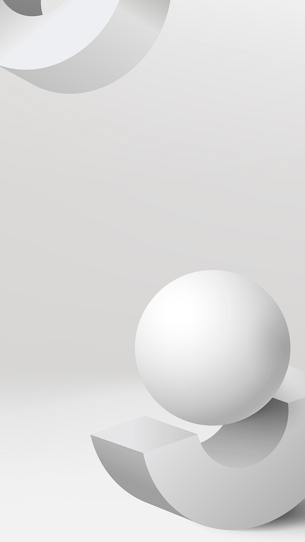 White minimal iPhone wallpaper, 3D Free Photo rawpixel