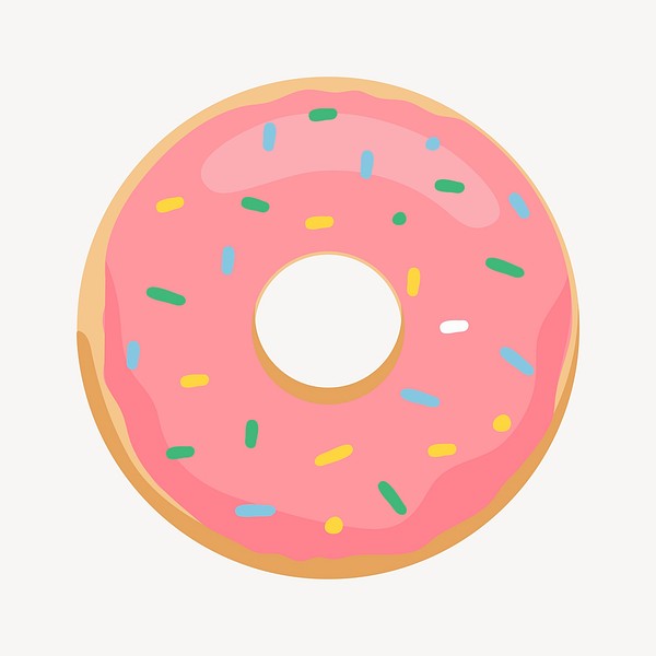 Pink donut, cute cartoon illustration | Free Photo Illustration - rawpixel