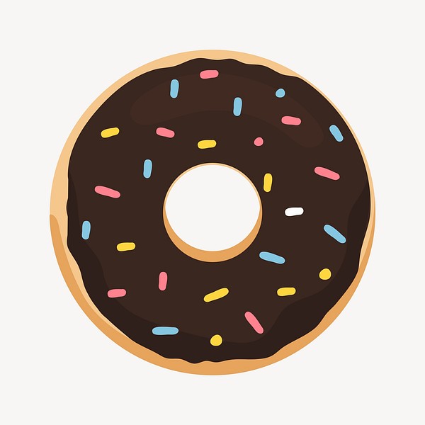 Donut Clipart, Cute Cartoon Illustration 