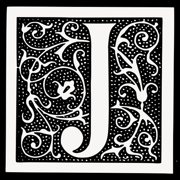 Vintage J alphabet illustration, | Free Photo - rawpixel