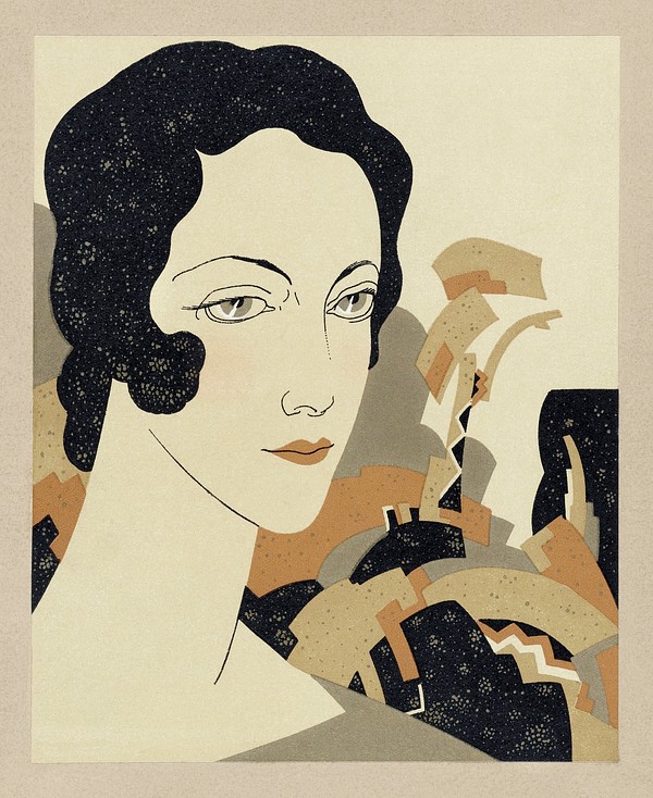 Woman's head (1931) fashion illustration | Free Photo Illustration ...