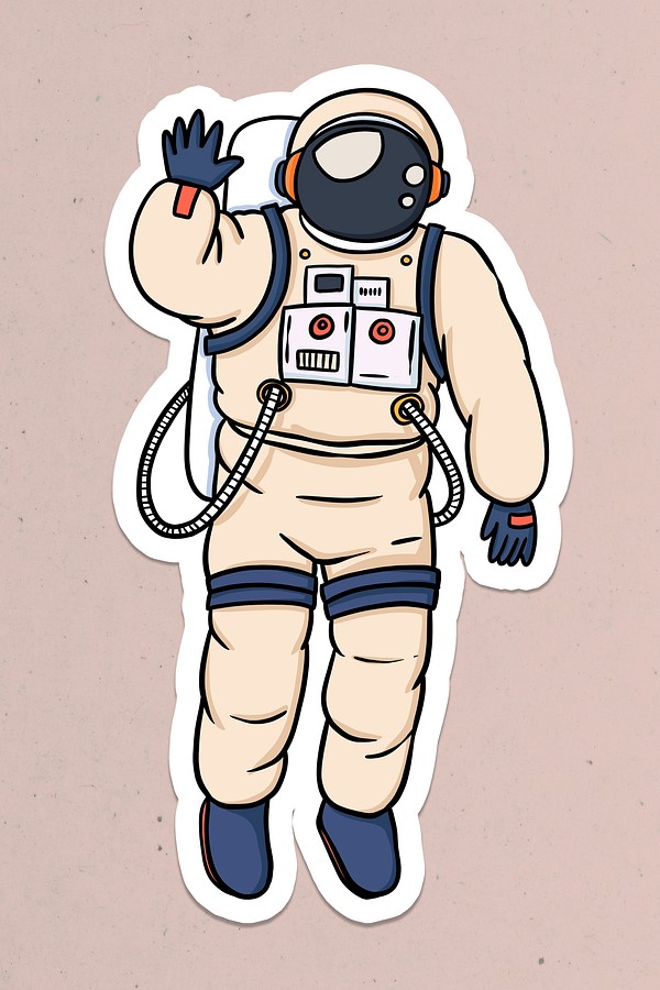 Astronaut spacesuit sticker design element | Premium PSD - rawpixel