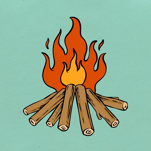 Blazing bonfire flame sticker | PSD Illustration - rawpixel