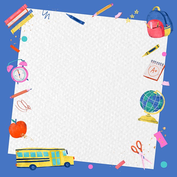 Blue back school frame vector | Premium Vector - rawpixel