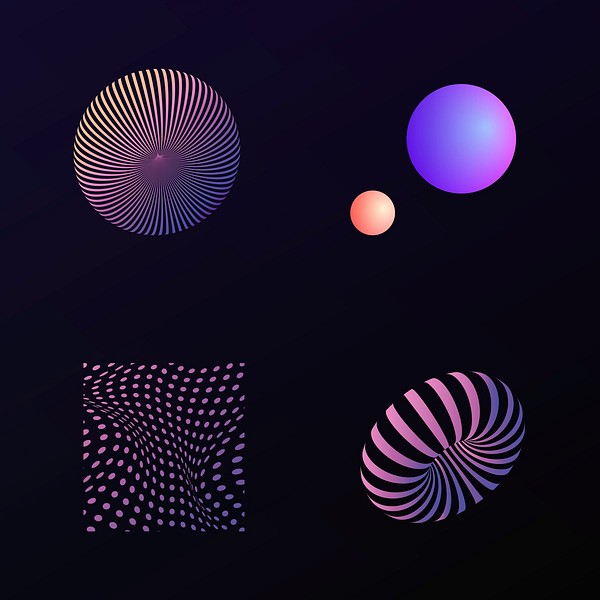 Abstract 3D design elements collection | Premium Vector - rawpixel