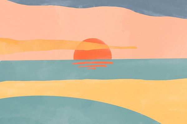 Watercolor sunset background, aesthetic nature | Free Photo - rawpixel