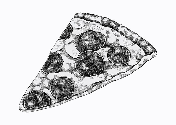 Hand drawn slice pizza vector | Premium Vector Illustration - rawpixel