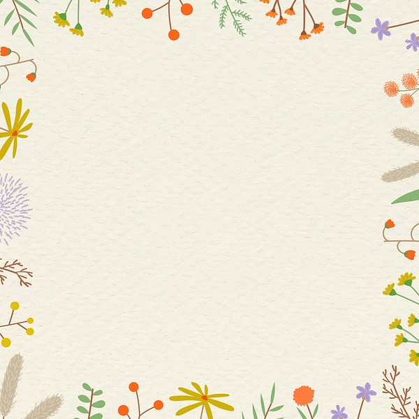 Doodle nature patterned frame vector | Premium Vector - rawpixel