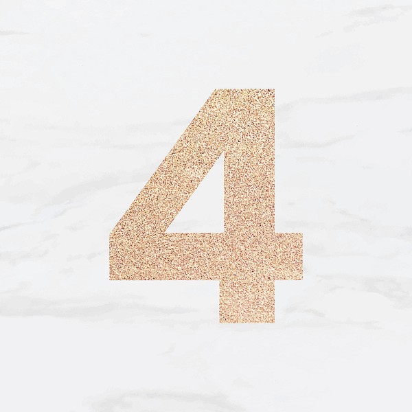 Glitter number 4 typography vector | Premium Vector - rawpixel