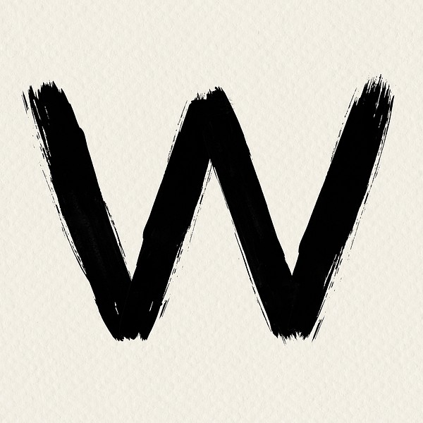 Letter W paint brush stroke | Premium PSD - rawpixel