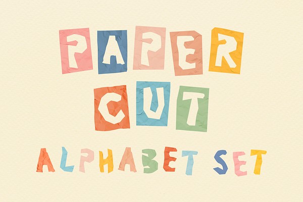 Paper cut alphabet typography template | Premium PSD - rawpixel