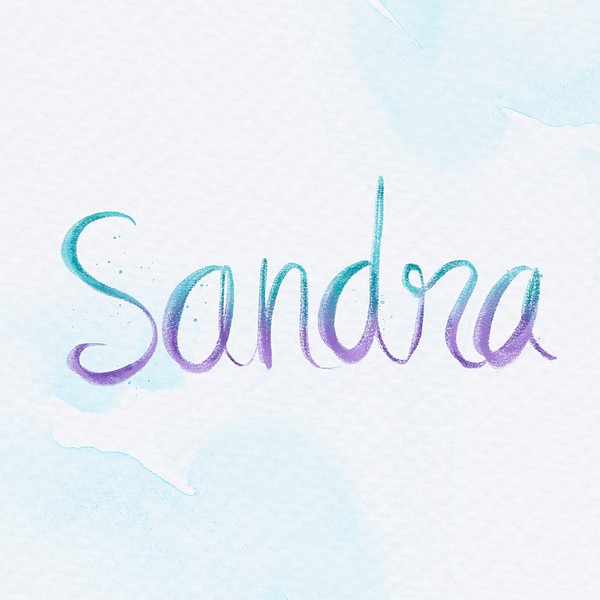 Sandra female name psd calligraphy | Free PSD - rawpixel