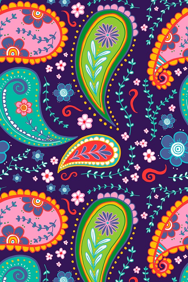 Colorful paisley pattern background, Indian | Premium Vector - rawpixel