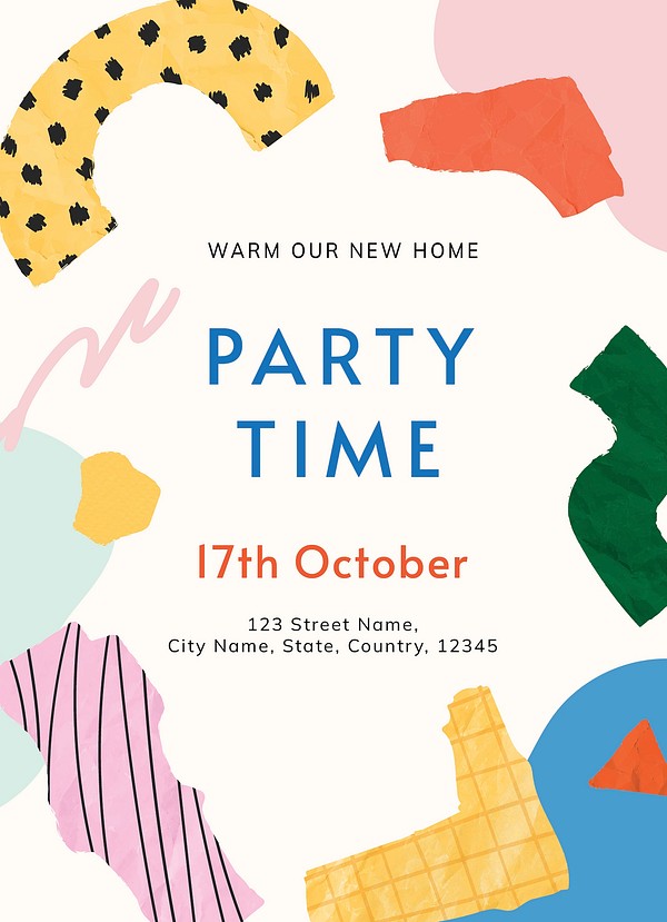 Housewarming party invitation card template, | Premium PSD Template ...